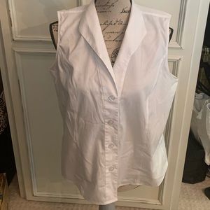 Calvin Klein white short sleeve blouse